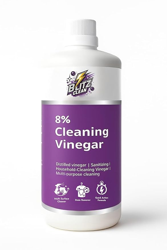 Blitz Clean Cleaning Vinegar - (1000ml), 8% Concentrated | Multipurpose Cleaning | Sanitizing | Cleaning Vinegar | Surface Cleaner - Glass, Stainless Steel,Ceramic | Odor Remover | Lime Scale Remover