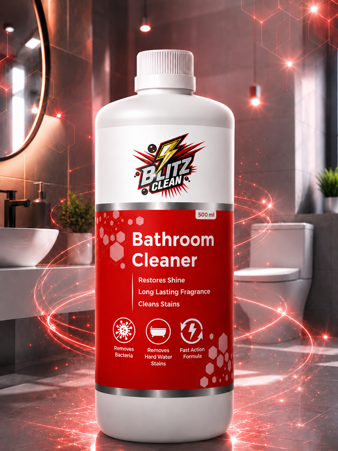 Bathroom Cleaner 1000 ml | Ultra 10X Stain Remover for Limescale, Hard-Water Marks, Soap Scum, Tiles, Floors, Sinks & Bathroom Fittings