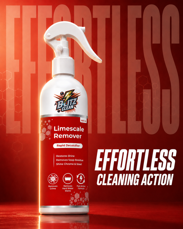Limescale Remover Spray 500 ml | Rapid Decalcifier for Hard Water Stains, Soap Scum & Mineral Deposits | Chrome, Steel, Taps, Showers & Bathroom Surface Cleaner