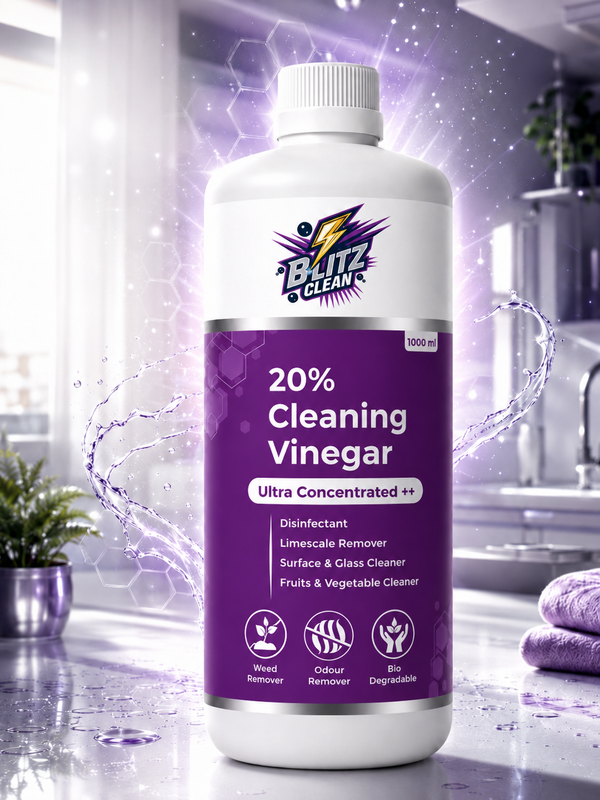 20% Cleaning Vinegar 1000 ml | Ultra-Concentrated Multipurpose Cleaner for Limescale, Grease, Glass, Tiles, Sinks, Drains & Odours