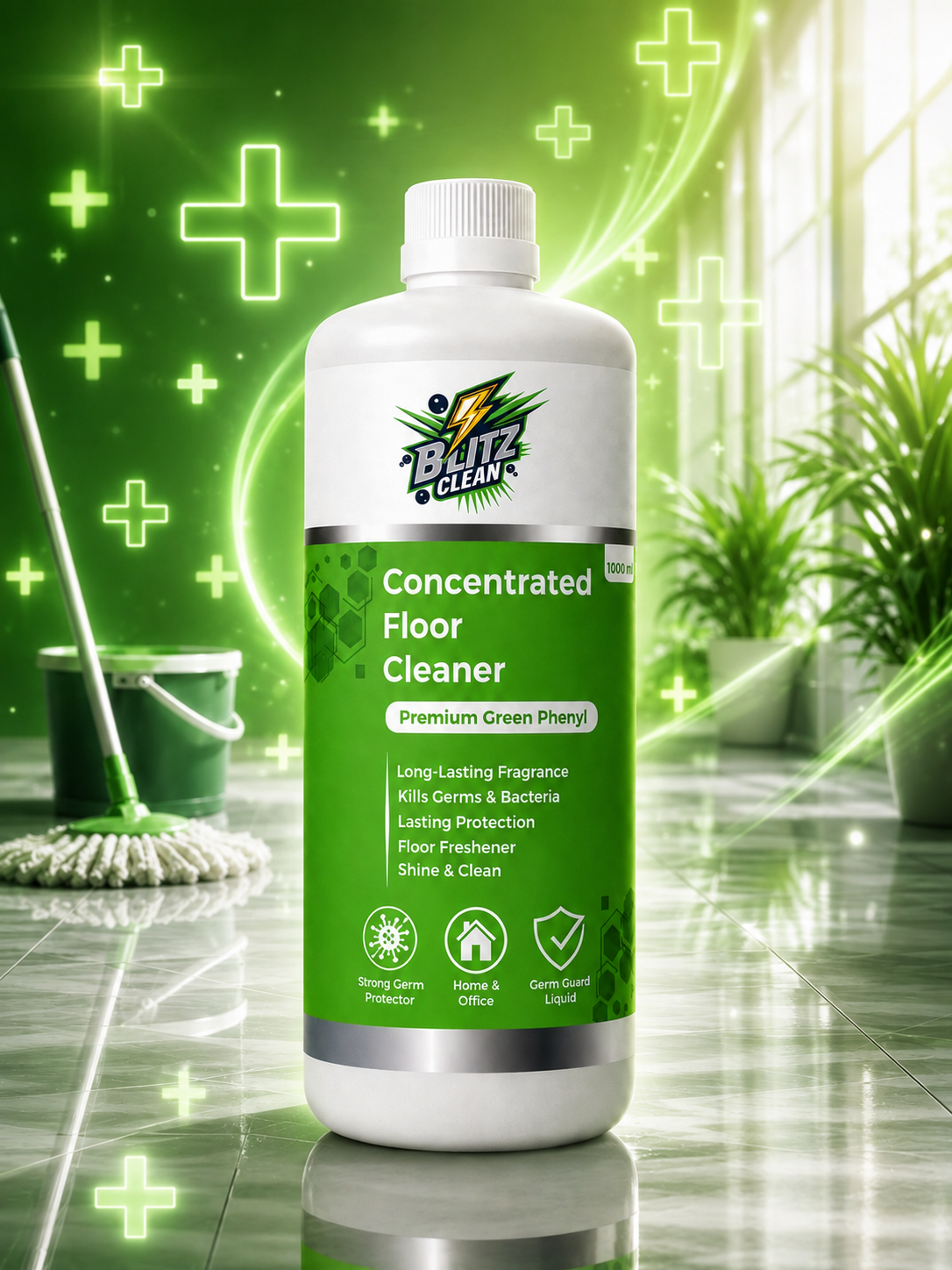 Concentrated Floor Cleaner 1000 ml | Premium Green Phenyl for Deep Cleaning, Long-Lasting Freshness & Everyday Floor Care