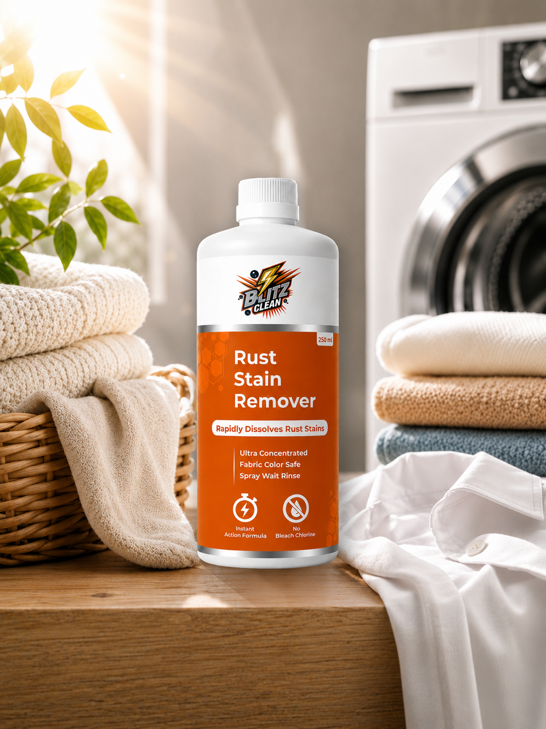 Premium Rust Stain Remover for Clothes - 250 ml | Fast-Acting & Fabric-Safe Laundry Spot Cleaner | Removes Tough Iron & Rust Marks