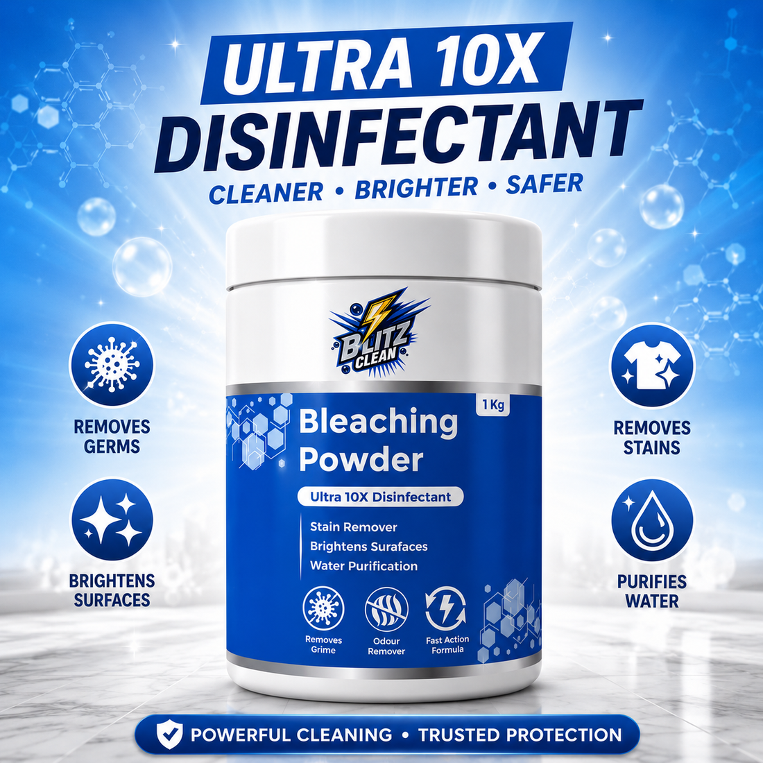 Bleaching Powder 1 kg | Chlorine-Based Cleaning Powder for Stain Removal, Surface Brightening, Odour Control & Deep Cleaning