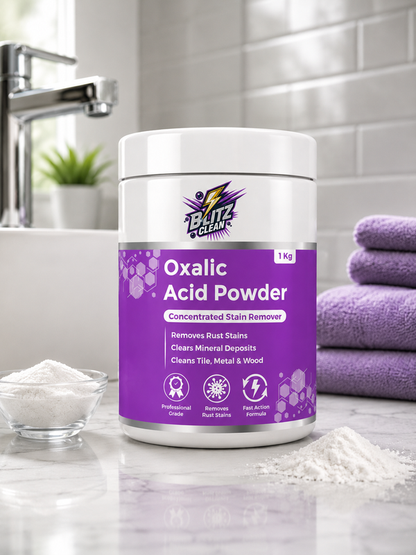 Oxalic Acid Powder 1 KG | Concentrated Rust & Mineral Stain Remover | Cleans Tile, Metal & Wood | Professional Grade Cleaning Powder