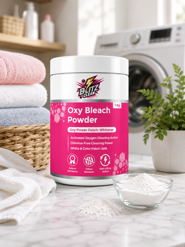 Oxy Bleach Powder 1 KG | Oxygen-Based Fabric Whitener & Stain Remover | Chlorine-Free Laundry Booster | Safe for White & Colourfast Fabrics | Active Oxygen Cleaning Powder