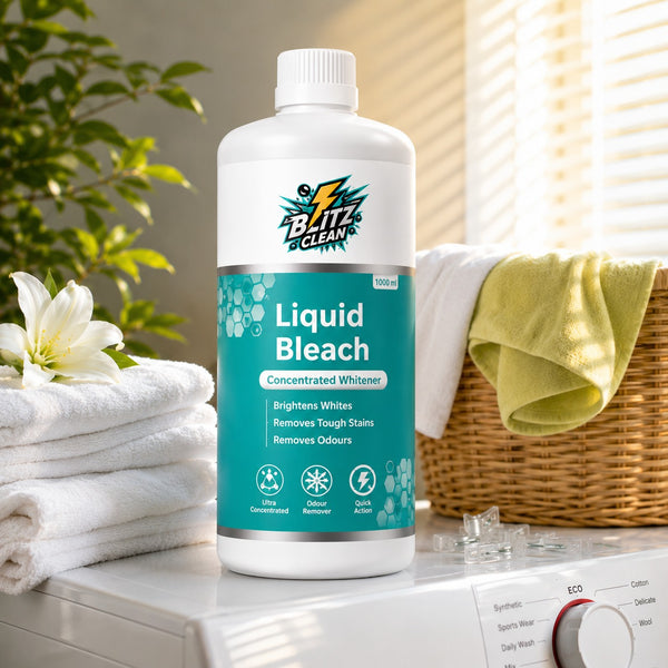 Liquid Bleach 1000 ml | Concentrated Whitener for White Clothes | Removes Tough Stains & Odours | Laundry Bleach for Cotton, Linen & Washable White Fabrics